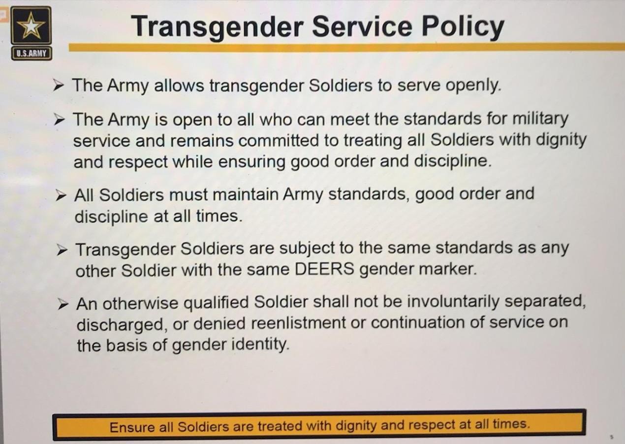 US Army Tranny Policy Document
